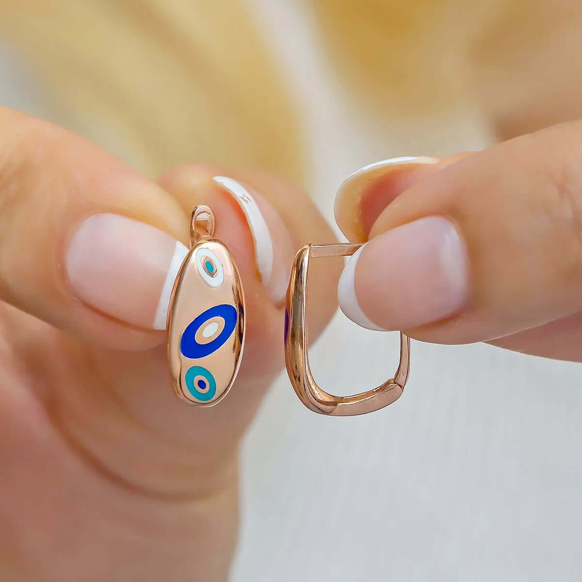 Evil Eye Pattern Handcrafted Earrings in 925 Sterling Silver - Image 4