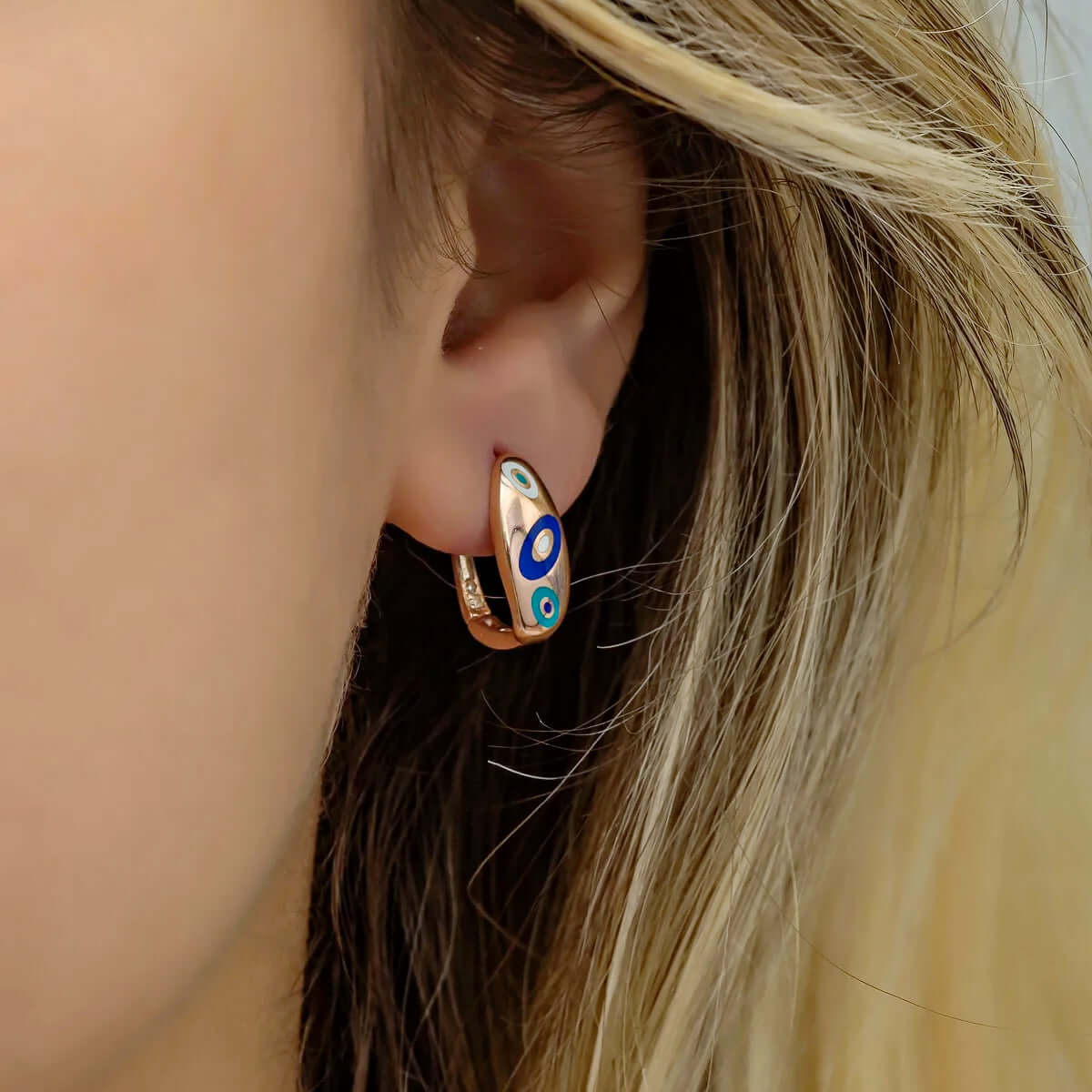 Evil Eye Pattern Handcrafted Earrings in 925 Sterling Silver - Image 6