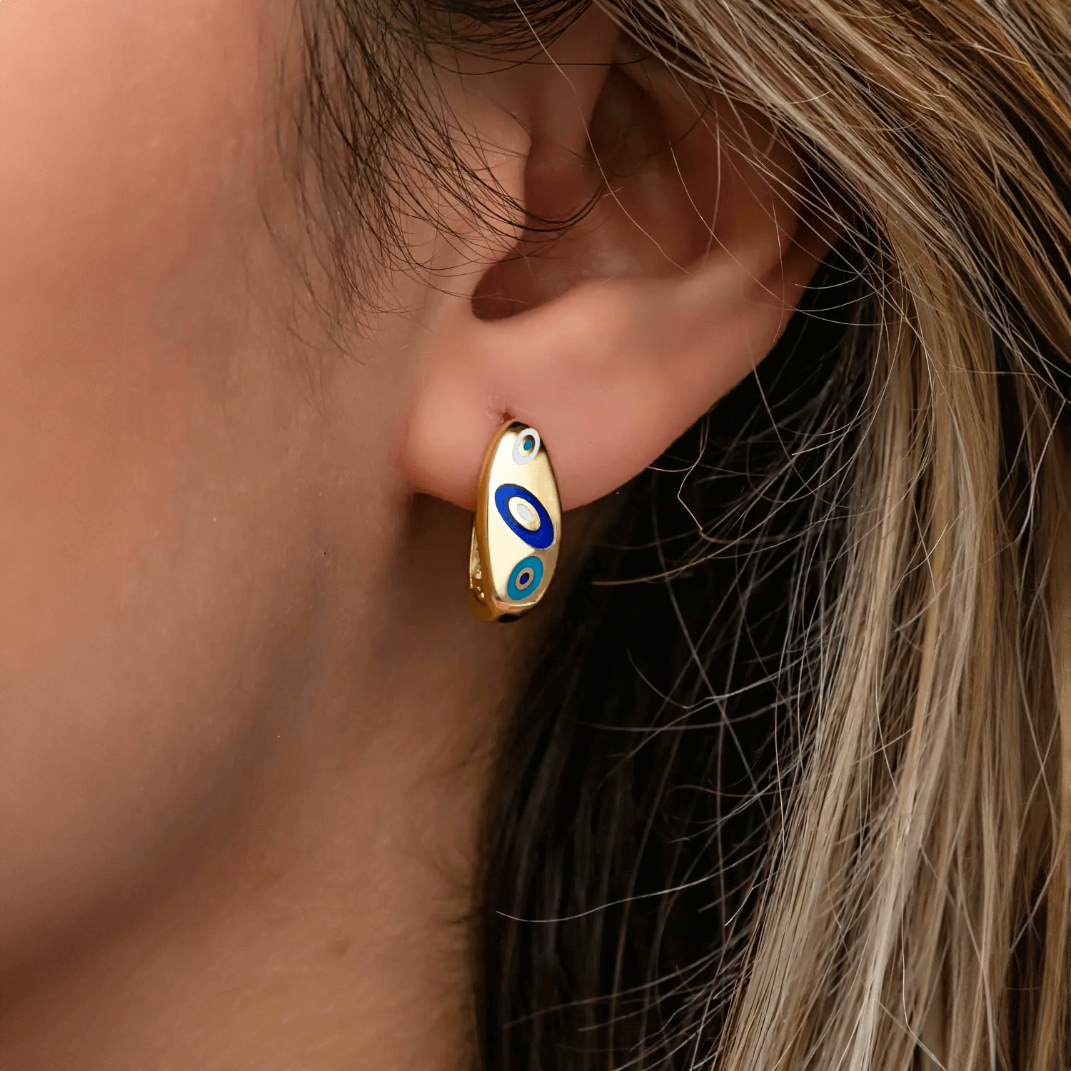 Evil Eye Pattern Handcrafted Earrings in 925 Sterling Silver - Image 8