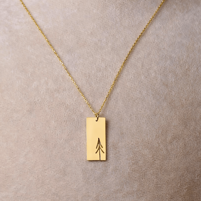 Tree Necklace Pine Forest Themed Pendant with Chain - Image 8