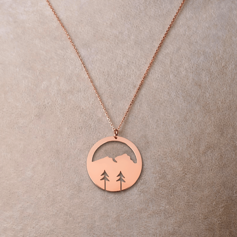 Tree Necklace Pine Forest Themed Pendant with Chain - Image 12